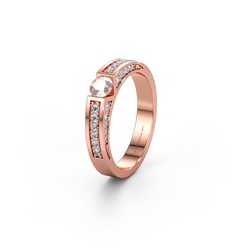 Immagine di Fede nuziale WH2098L 585 oro rosa ±4 x 3 mm Morganite champagne