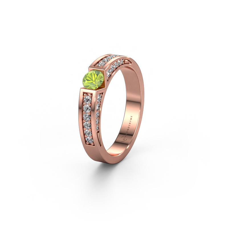 Image of Wedding ring WH2098L 585 rose gold ±0.16x0.12in Peridot