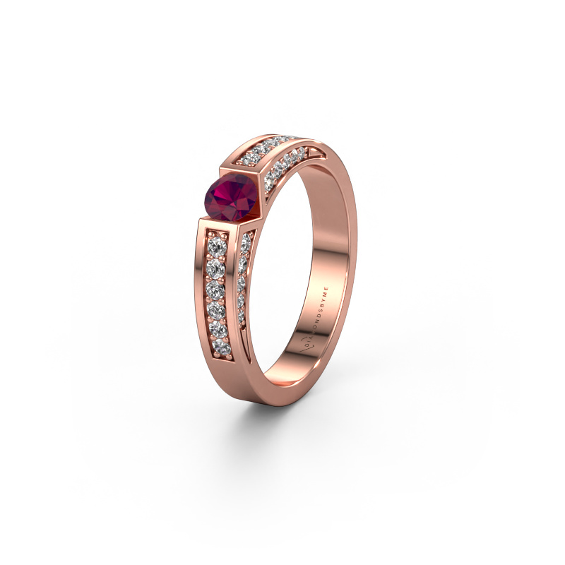 Afbeelding van Trouwring WH2098L 585 rosé goud ±4x3 mm Rhodoliet