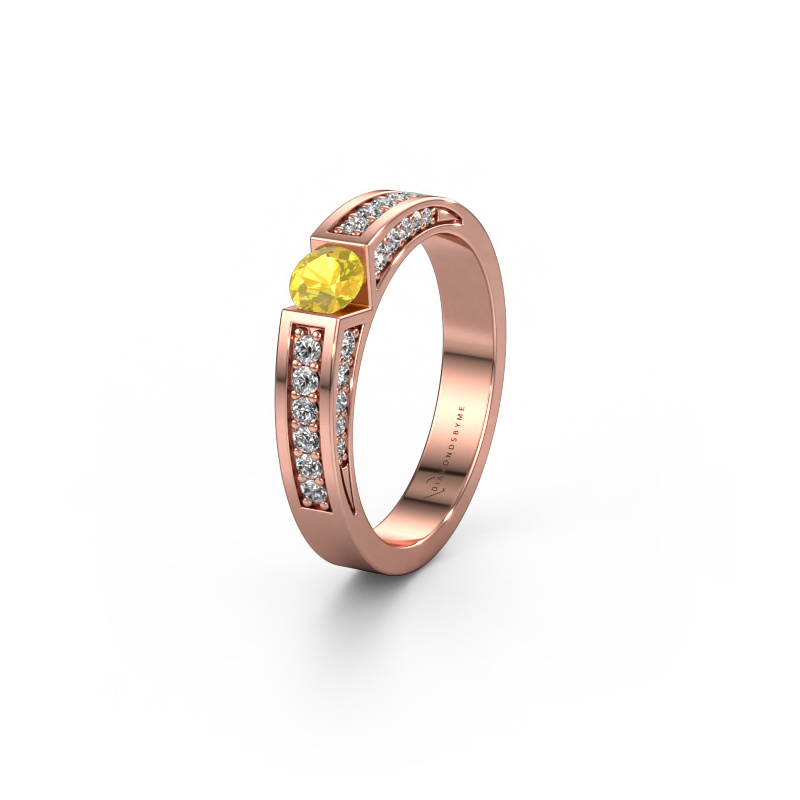 Image of Wedding ring WH2098L 585 rose gold ±4x3 mm Yellow sapphire