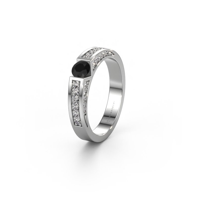 Bild von Ehering WH2098L 585 Weißgold ±4x3 mm Schwarz Diamant