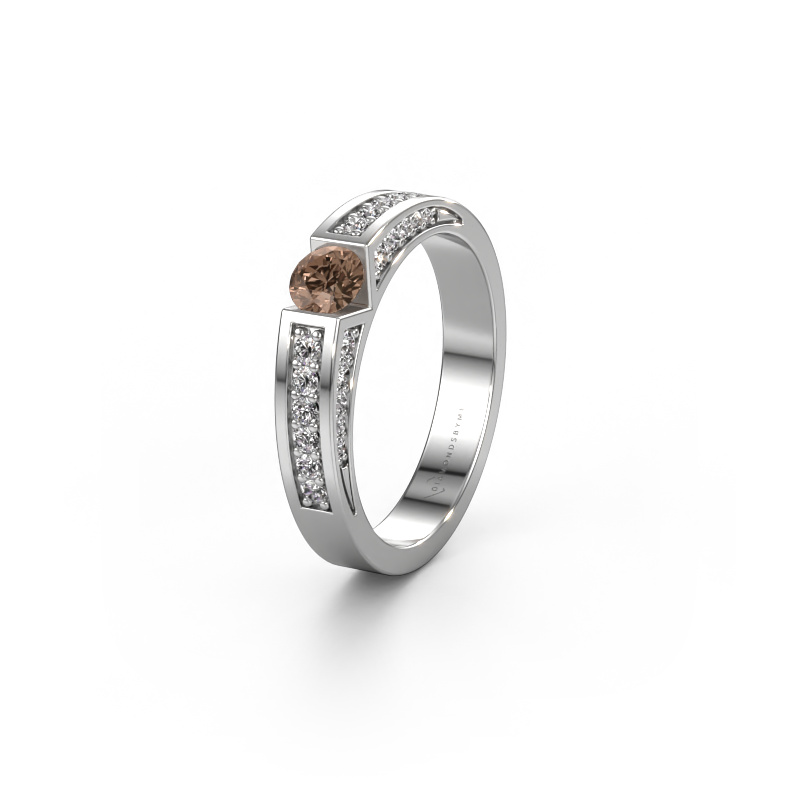 Image of Wedding ring WH2098L 950 platinum ±0.16x0.12in Brown diamond