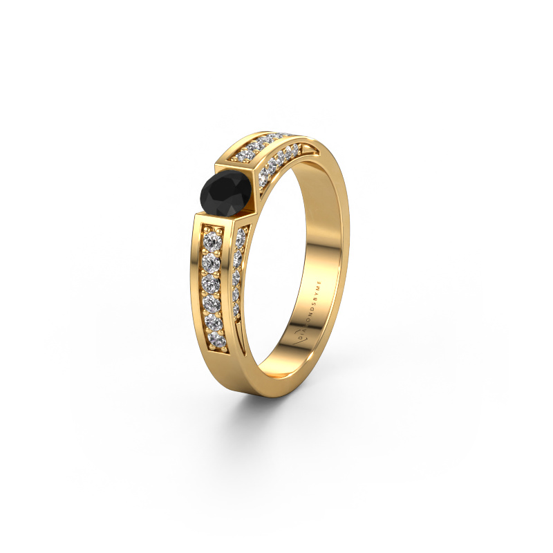 Image of Wedding ring WH2098L 585 gold ±4x3 mm Black diamond