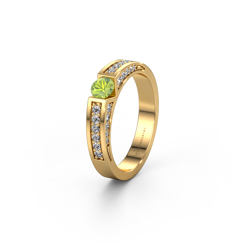 Image of Wedding ring WH2098L 585 gold ±0.16x0.12in Peridot
