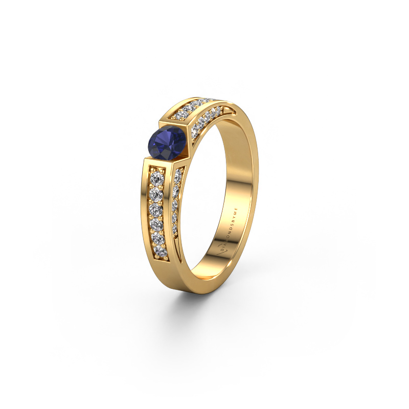 Image of Wedding ring WH2098L 585 gold ±0.16x0.12in Sapphire