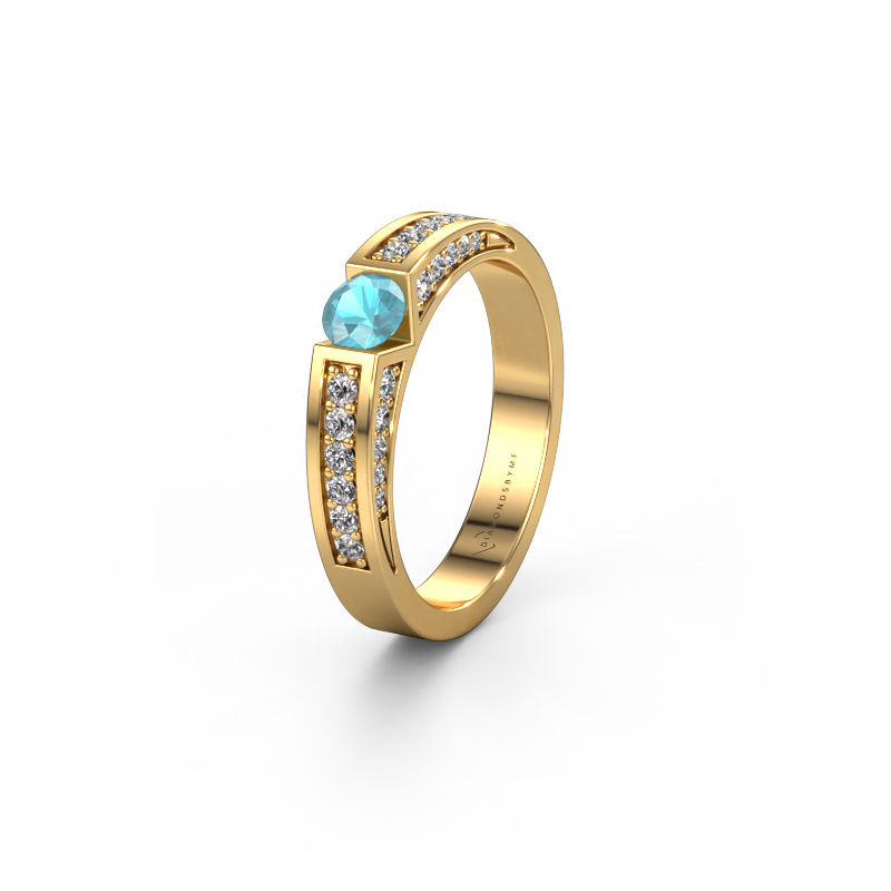 Image of Wedding ring WH2098L 585 gold ±4x3 mm Blue topaz