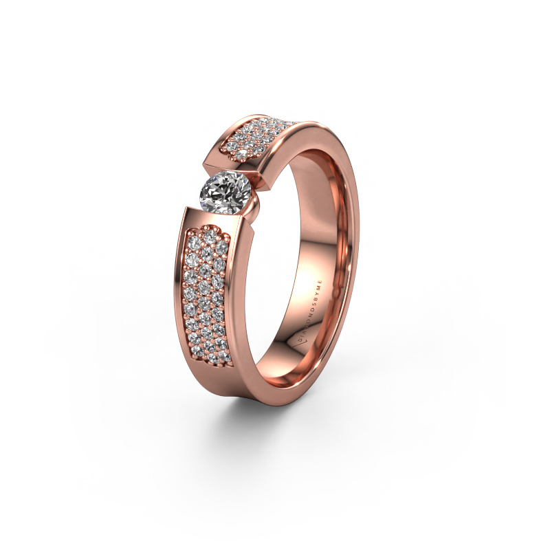 Afbeelding van Trouwring WH2100L 585 rosé goud ±5x3 mm Diamant