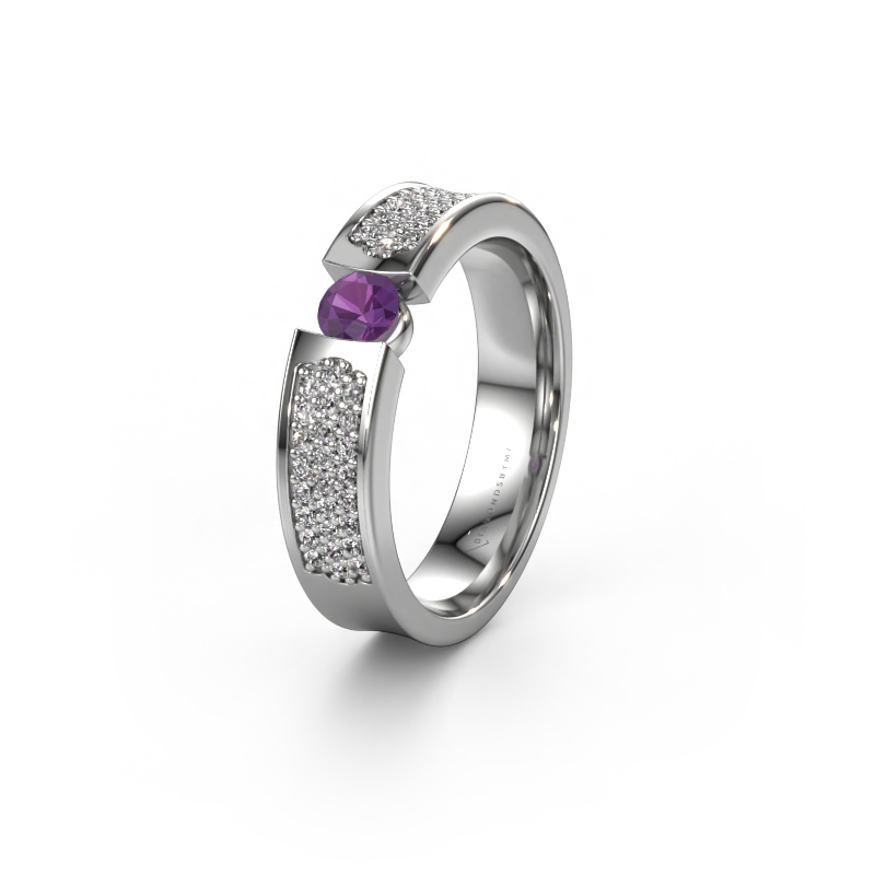Bild von Ehering WH2100L 585 Weißgold ±5x3 mm Amethyst