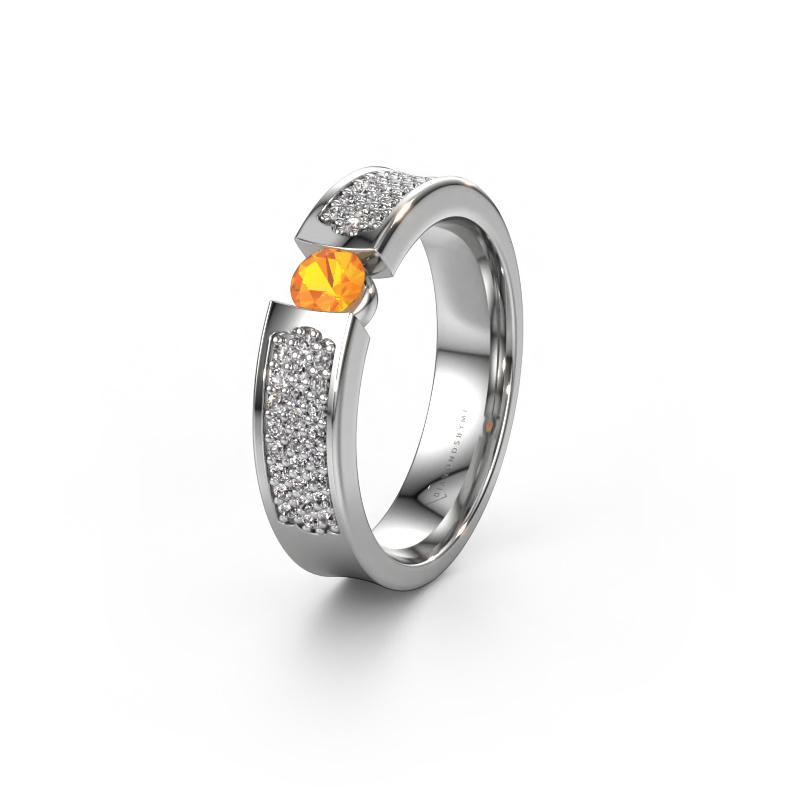 Image of Wedding ring WH2100L 950 platinum ±0.20x0.12in Citrin