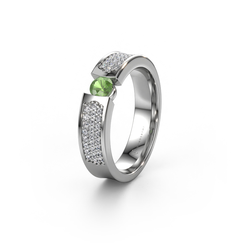 Image of Wedding ring WH2100L 950 platinum ±5x3 mm Tourmaline green