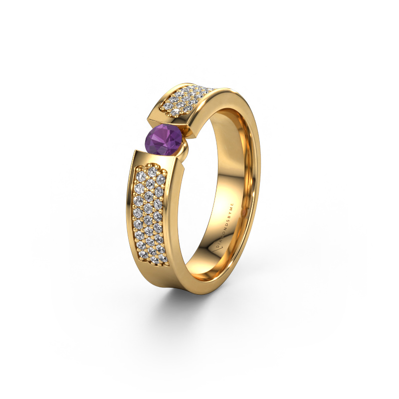 Image of Wedding ring WH2100L 585 gold ±5x3 mm Amethyst