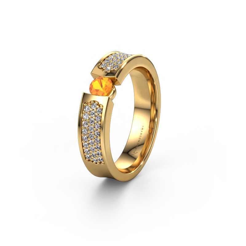 Image of Wedding ring WH2100L 585 gold ±0.20x0.12in Citrin