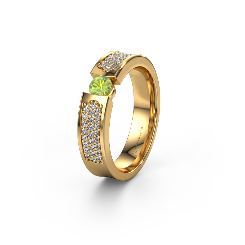 Image of Wedding ring WH2100L 585 gold ±0.20x0.12in Peridot