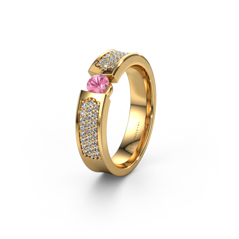 Image of Wedding ring WH2100L 585 gold ±0.20x0.12in Pink sapphire