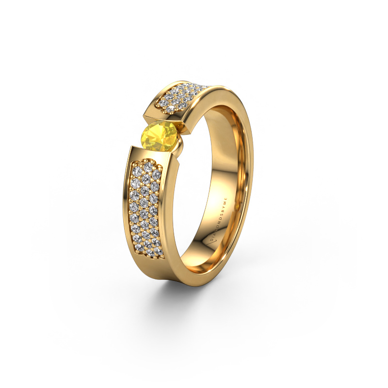 Image of Wedding ring WH2100L 585 gold ±0.20x0.12in Yellow sapphire