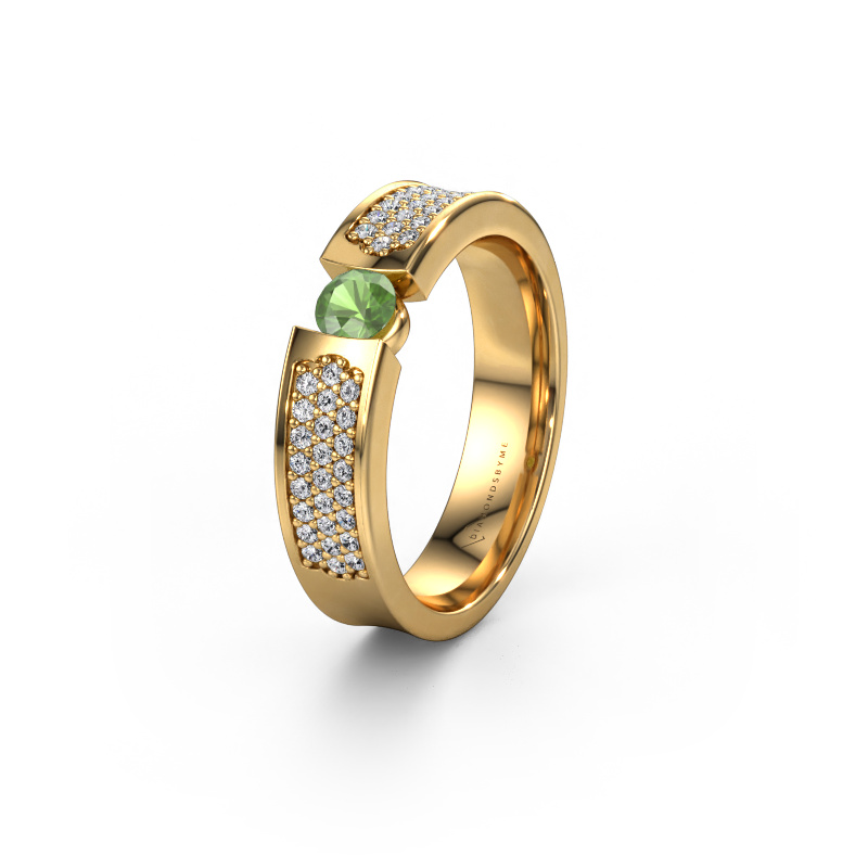 Image of Wedding ring WH2100L 585 gold ±5x3 mm Tourmaline green