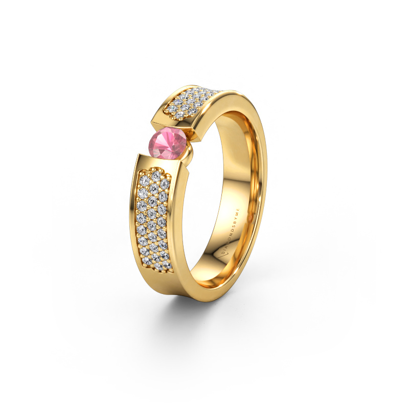 Bild av Vigselring WH2100L 585 gult guld ±5 x 3 mm Rosa turmalin