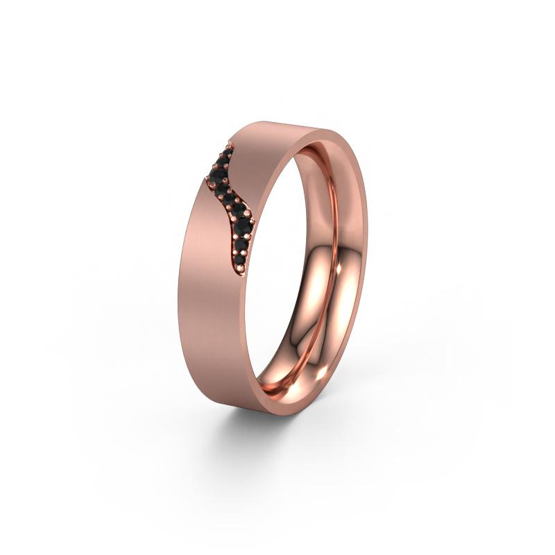 Image of Wedding ring WH2100L46BM 585 rose gold ±0.24x0.08 in Black diamond