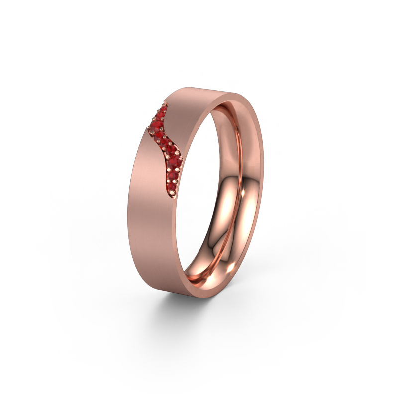 Image of Wedding ring WH2100L46BM 585 rose gold ±6x2 mm Ruby