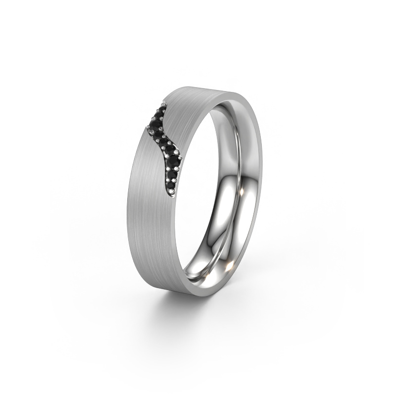 Bild von Ehering WH2100L46BM 950 Platin ±6x2 mm Schwarz Diamant