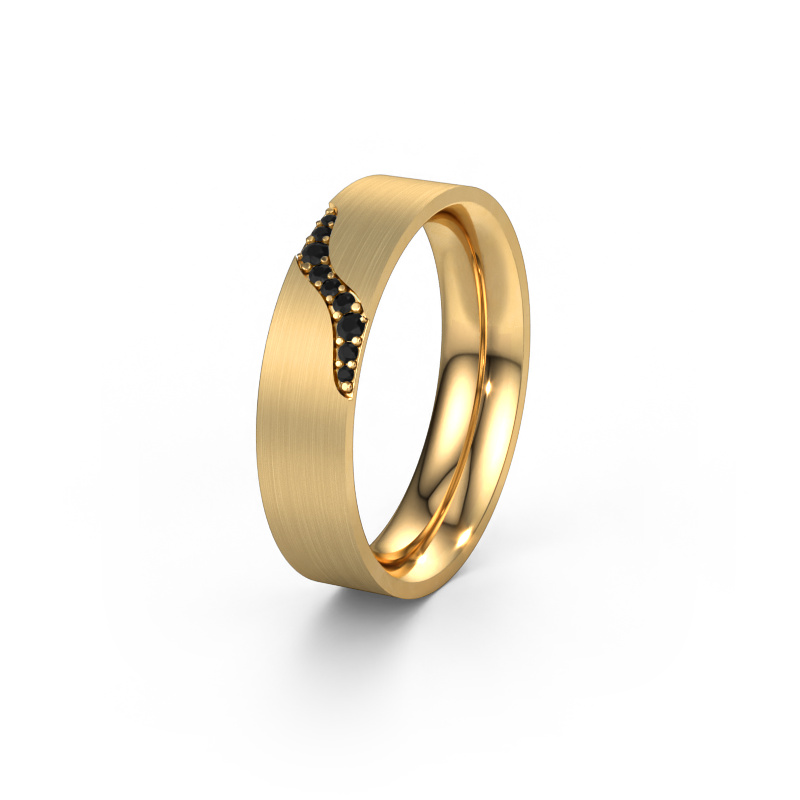 Image of Wedding ring WH2100L46BM 585 gold ±0.24x0.08 in Black diamond