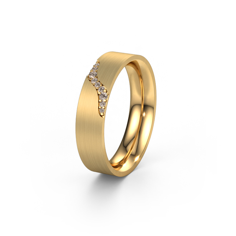 Bild von Ehering WH2100L46BM 585 Gold ±6x2 mm Braun Diamant