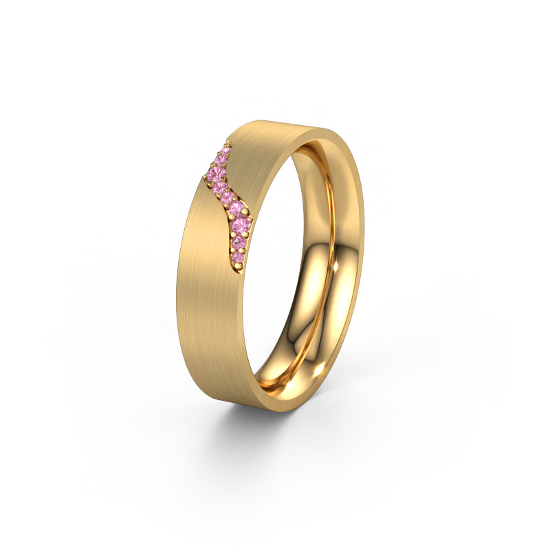 Afbeelding van Trouwring WH2100L46BM 585 goud ±6x2 mm Roze saffier