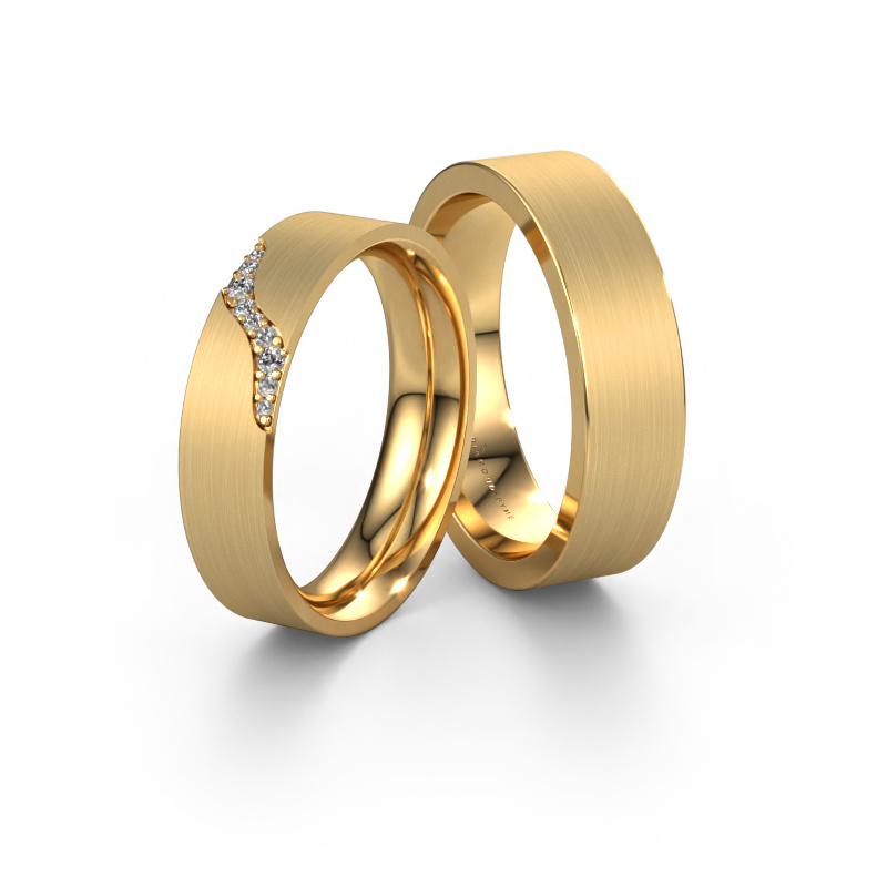 Bild von Eheringe set WH2100LM46BM ±6x2 mm 14 Karat Gold Diamant 0.003 crt