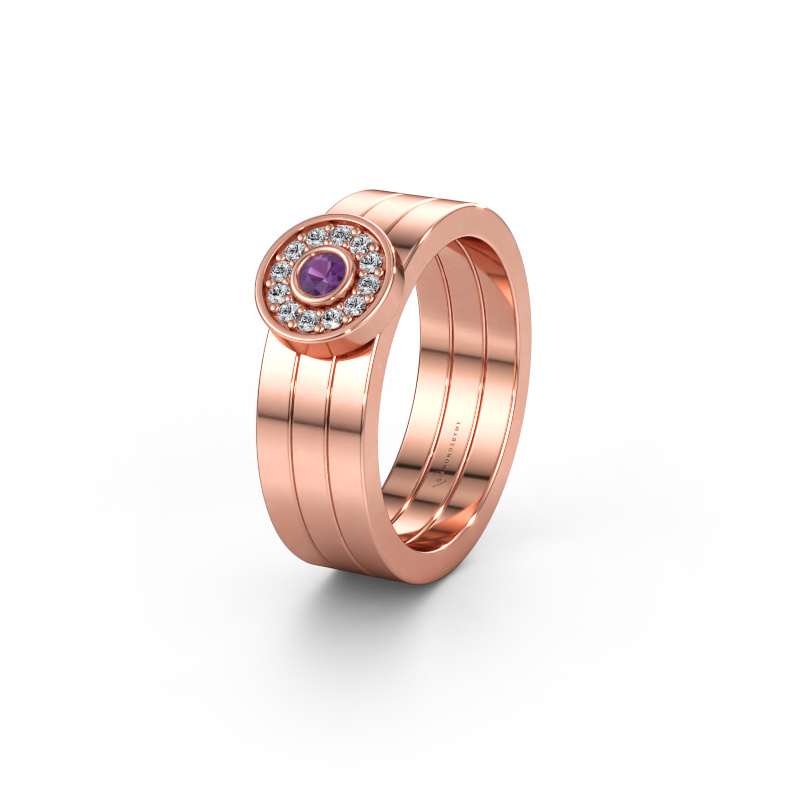 Bild av Vigselring WH2102L 585 roséguld ±6 x 1,8 mm Ametist