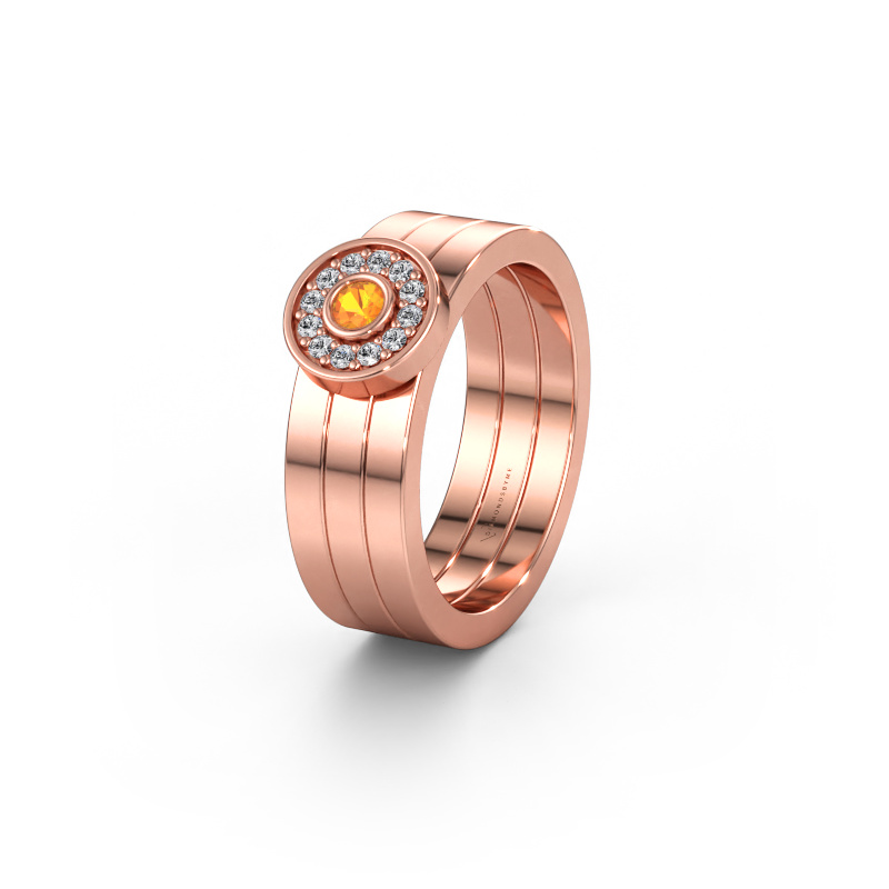 Bild av Vigselring WH2102L 585 roséguld ±6 x 1,8 mm Citrin