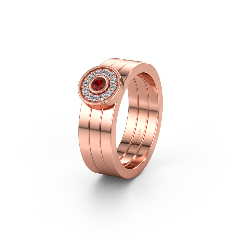 Bild av Vigselring WH2102L 585 roséguld ±6 x 1,8 mm Granat