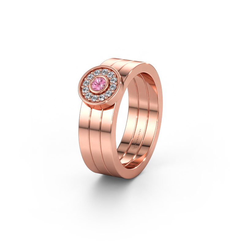 Bild av Vigselring WH2102L 585 roséguld ±6 x 1,8 mm Rosa safir
