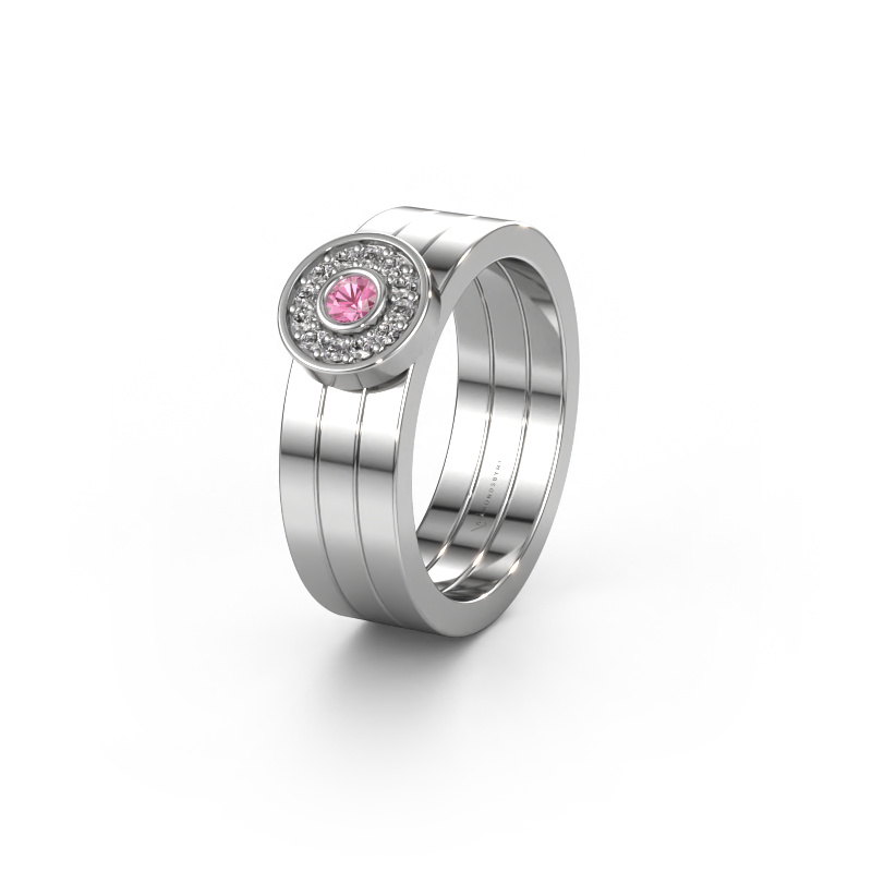 Bild von Ehering WH2102L 950 Platin ±6x1.8 mm Pink Saphir