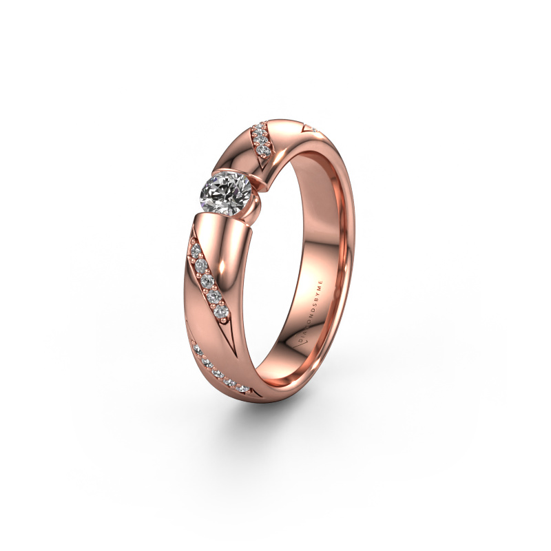 Image of Wedding ring WH2102L34A 585 rose gold ±5x1.7 mm Lab-grown diamond
