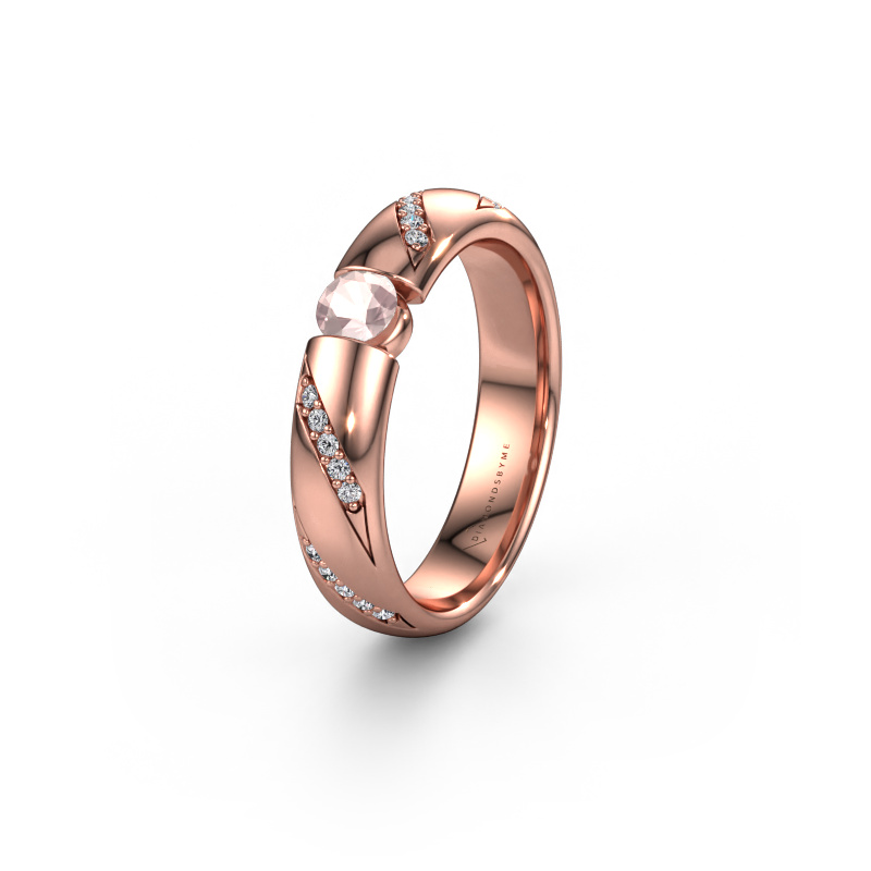 Image of Wedding ring WH2102L34A 585 rose gold ±5x1.7 mm Morganite champagne