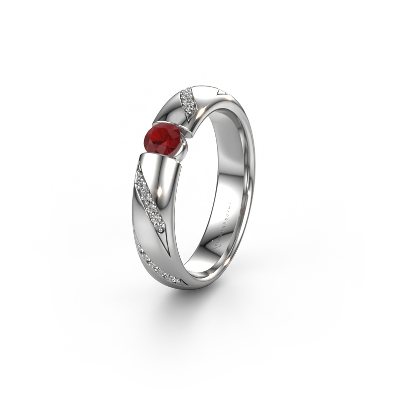 Image of Wedding ring WH2102L34A 585 white gold ±0.20x0.07 in Ruby
