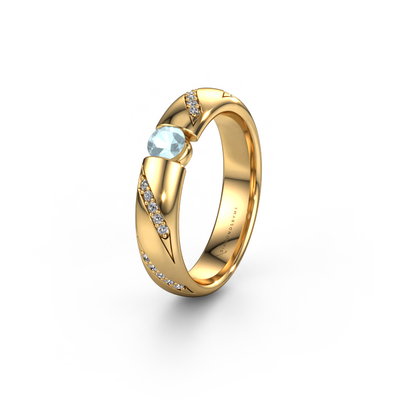 Bild von Ehering WH2102L34A 585 Gold ±5x1.7 mm Aquamarin