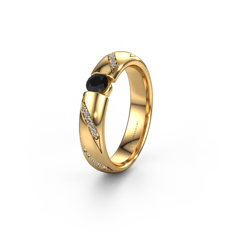 Afbeelding van Trouwring WH2102L34A 585 goud ±5x1.7 mm Zwarte diamant