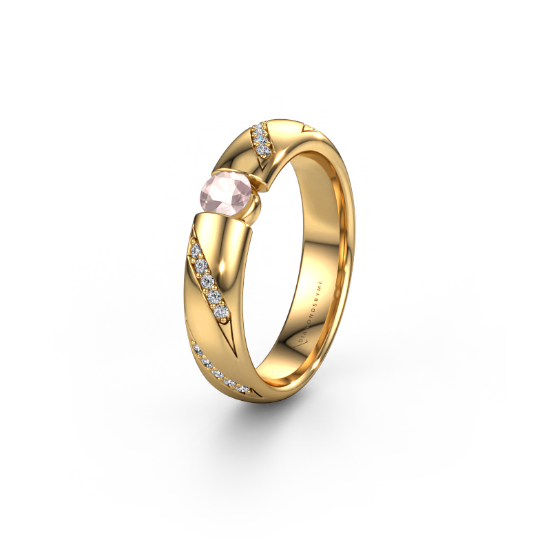 Image of Wedding ring WH2102L34A 585 gold ±5x1.7 mm Morganite champagne