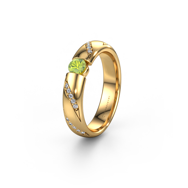 Image of Wedding ring WH2102L34A 585 gold ±0.20x0.07 in Peridot