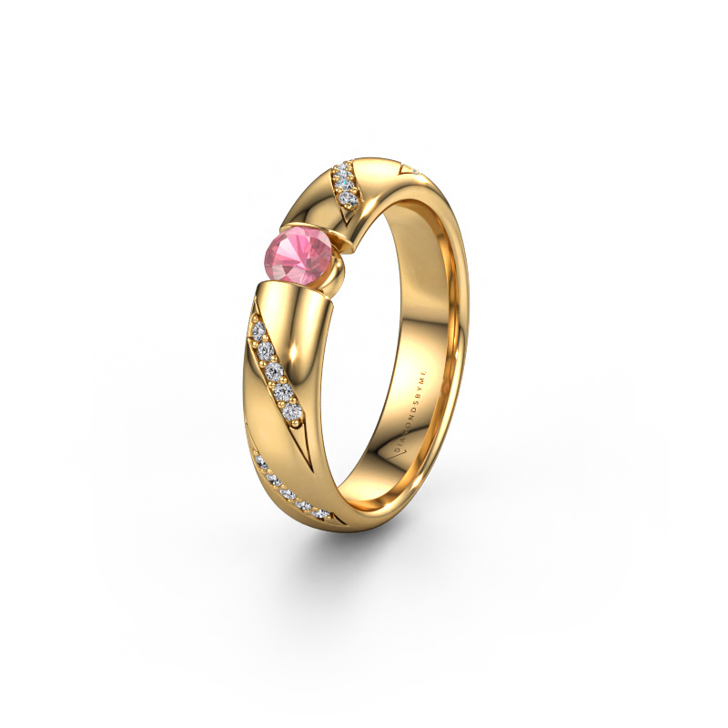Image of Wedding ring WH2102L34A 585 gold ±5x1.7 mm Tourmaline pink
