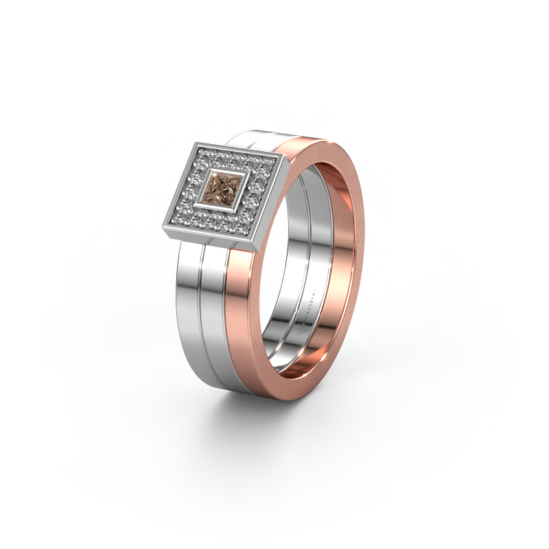 Bild von Ehering WH2104L 585 Weißgold ±6x2.8 mm Braun Diamant