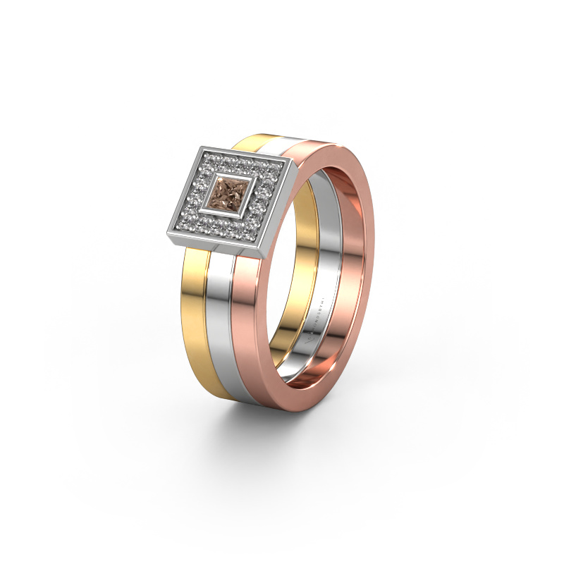 Bild von Ehering WH2104L 585 Gold ±6x2.8 mm Braun Diamant