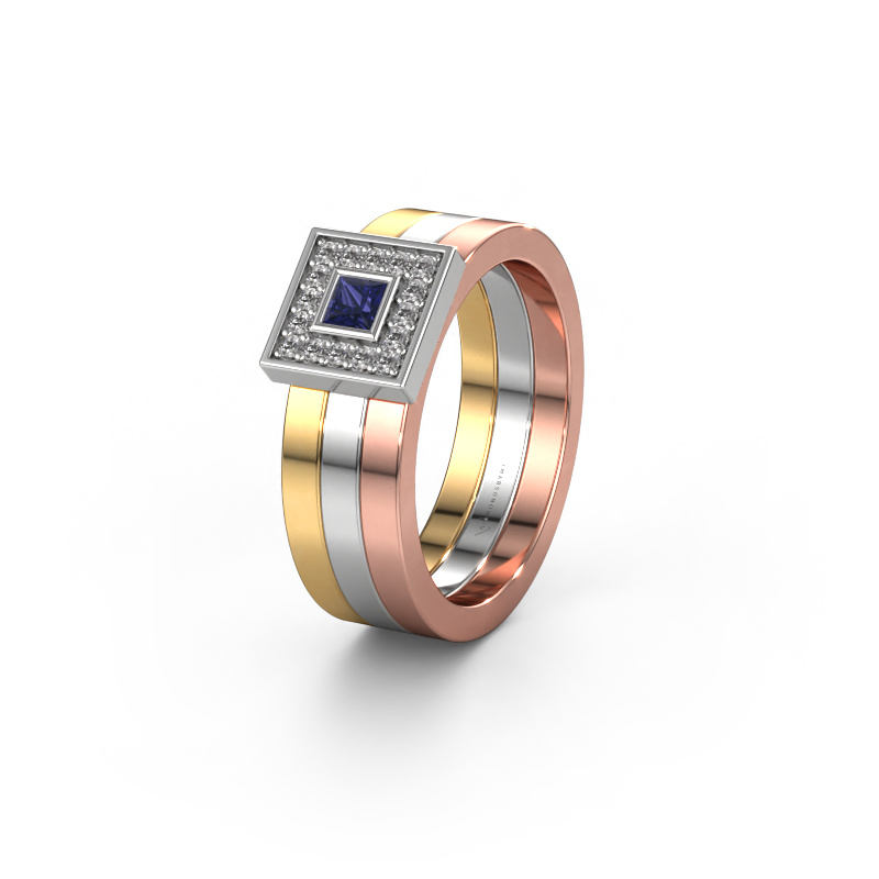 Image of Wedding ring WH2104L 585 gold ±0.24x0.11in Sapphire