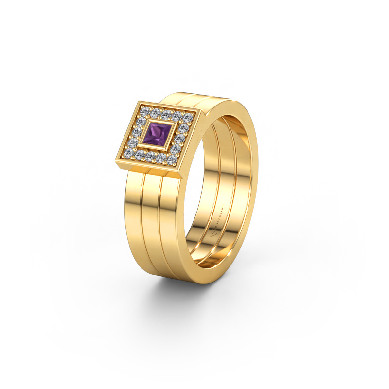 Bild av Vigselring WH2104L 585 gult guld ±6 x 2,8 mm Ametist
