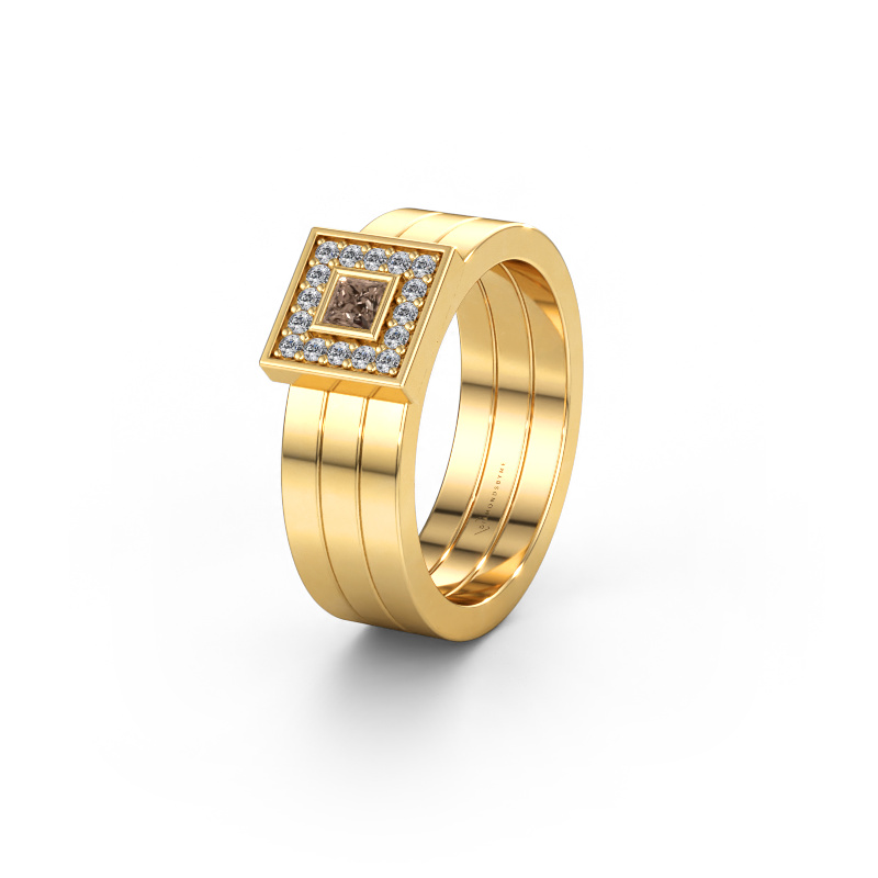 Immagine di Fede nuziale WH2104L 585 oro ±6 x 2,8 mm Diamante marrone
