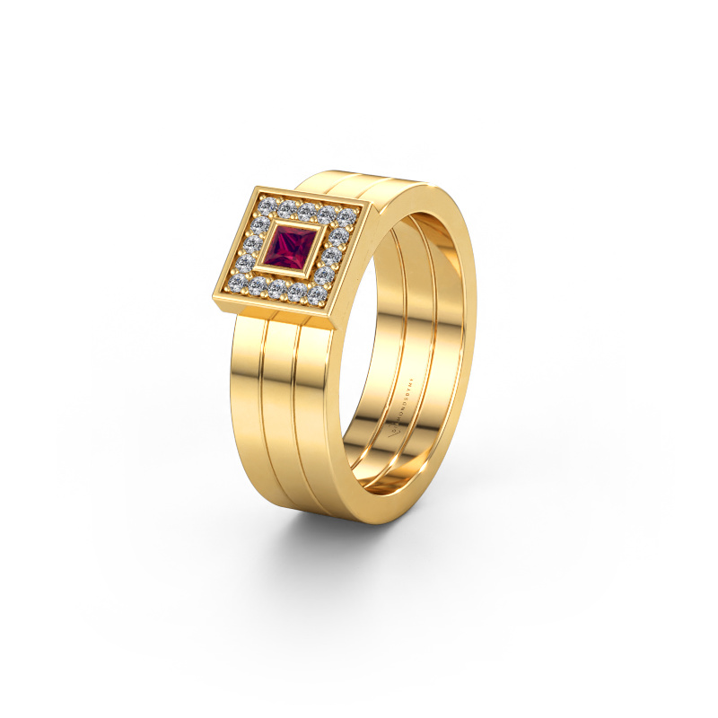 Immagine di Fede nuziale WH2104L 585 oro ±6 x 2,8 mm Rodolite