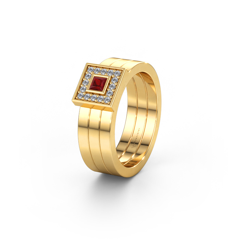 Immagine di Fede nuziale WH2104L 585 oro ±6 x 2,8 mm Rubino
