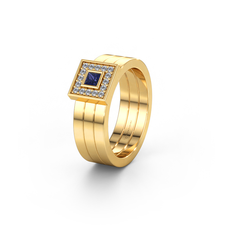 Immagine di Fede nuziale WH2104L 585 oro ±6 x 2,8 mm Zaffiro