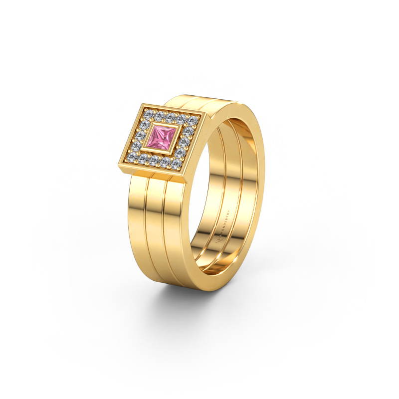 Immagine di Fede nuziale WH2104L 585 oro ±6 x 2,8 mm Zaffiro rosa